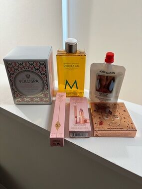 LOT Luxury Makeup, Body, Home Items Charlotte Tilbury Voluspa Moroccanoil Maran